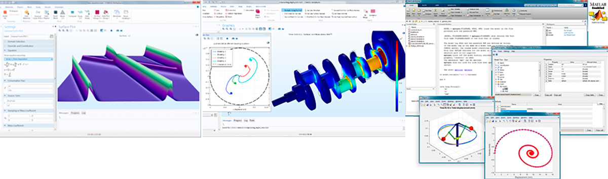 Ejemplos de modelado basado en ecuaciones, optimización y conexión con MATLAB (de arriba hacia abajo)