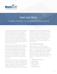 Math Just Clicks: Maple’s Impact on Student Achievement